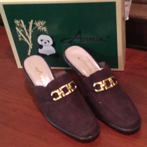Annie Shoes - Annie Deep Brown Slip On Wedges